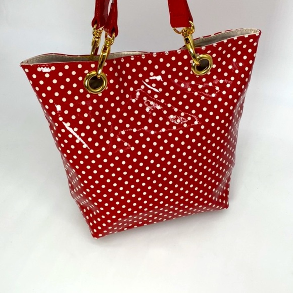 Maurizio Taiuti Patent Leather Polka Dot Handbag